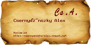 Csernyánszky Alex névjegykártya