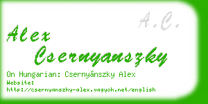 alex csernyanszky business card