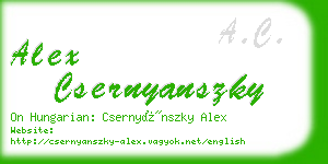 alex csernyanszky business card